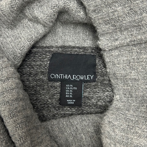 Gray Knit Sweater with Striped Sleeves - Picture 7 of 7